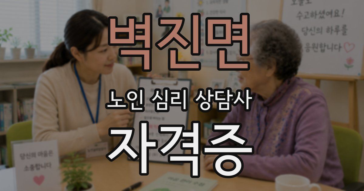 벽진면 노인 심리 상담사 자격증