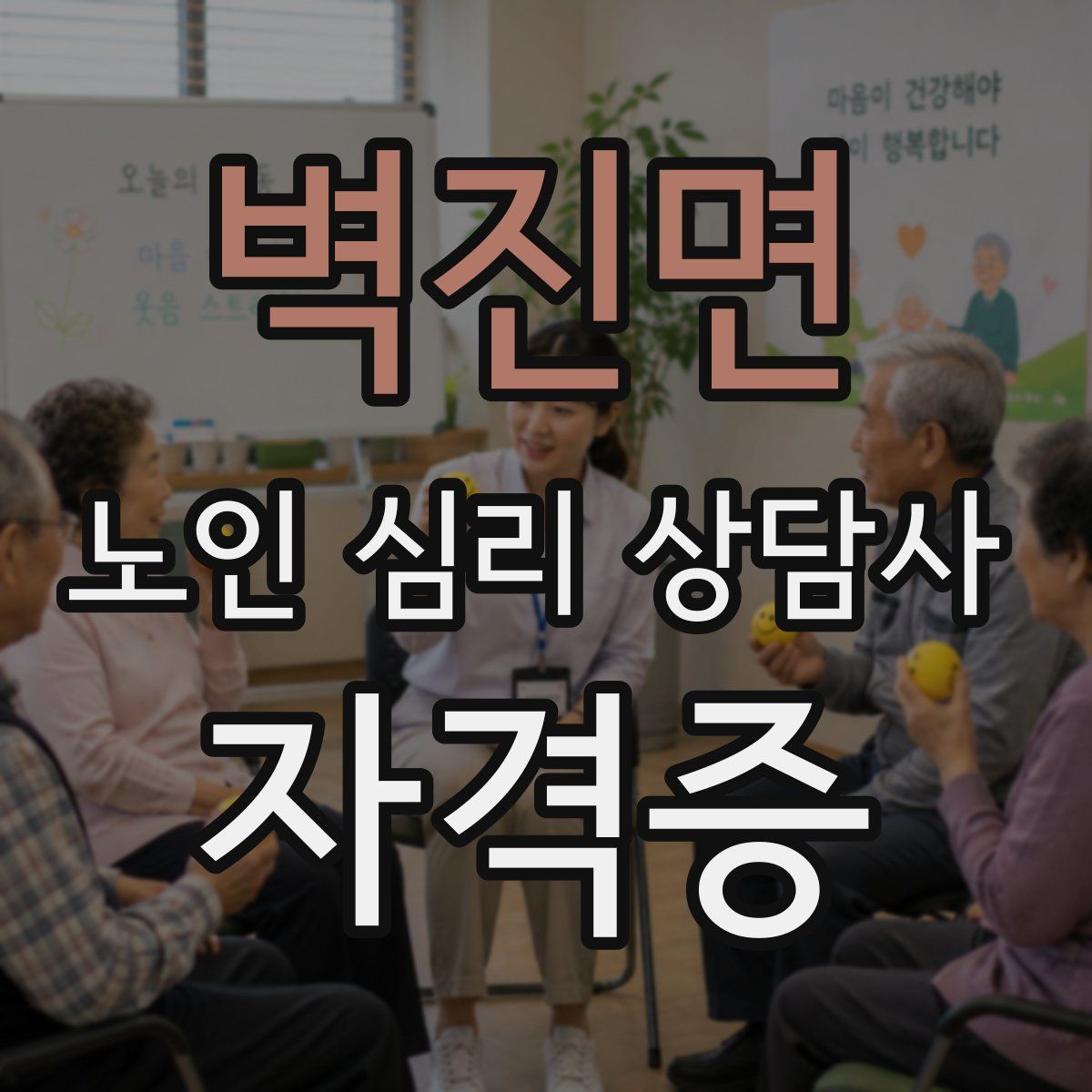 벽진면 노인 심리 상담사 자격증