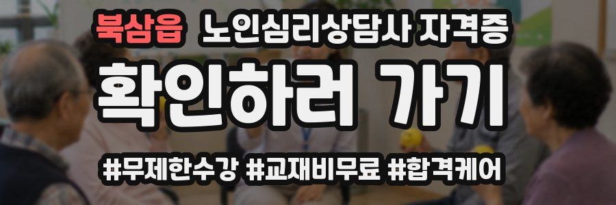 북삼읍 노인 심리 상담사 자격증