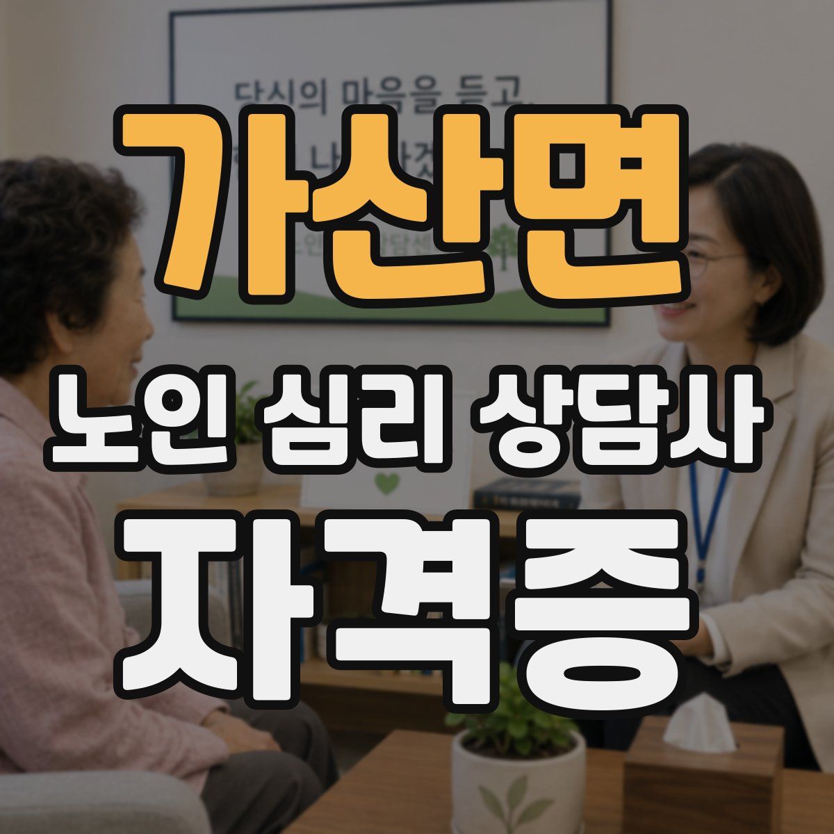 가산면 노인 심리 상담사 자격증