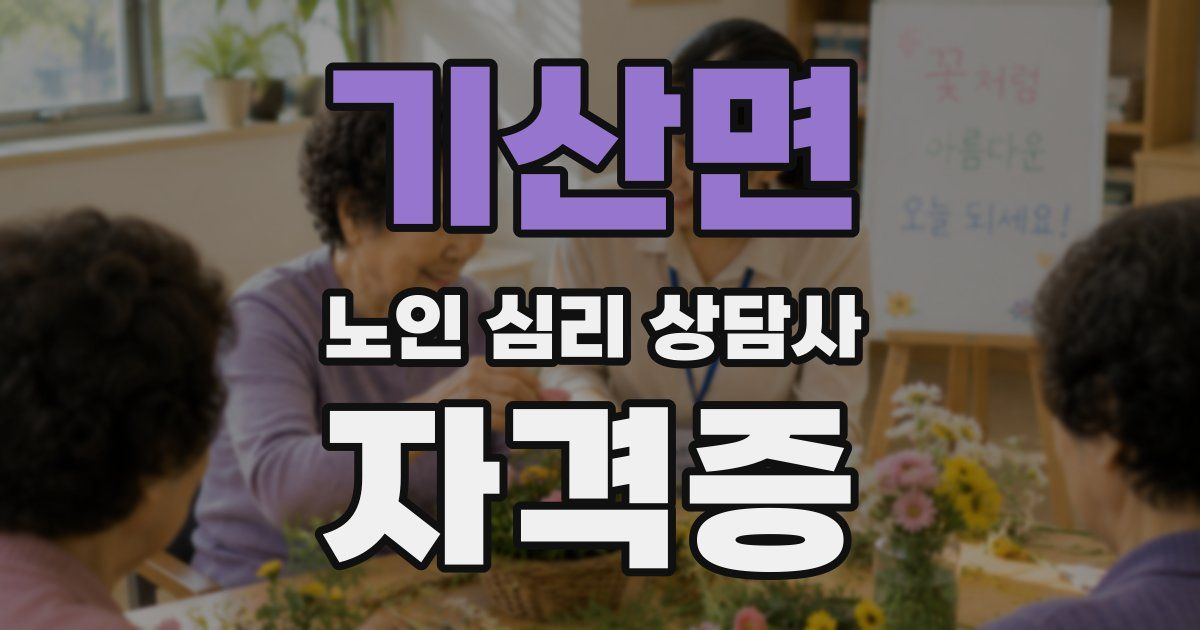 기산면 노인 심리 상담사 자격증