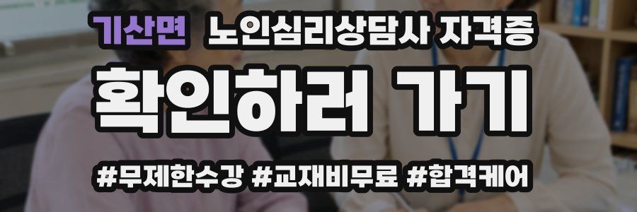 기산면 노인 심리 상담사 자격증