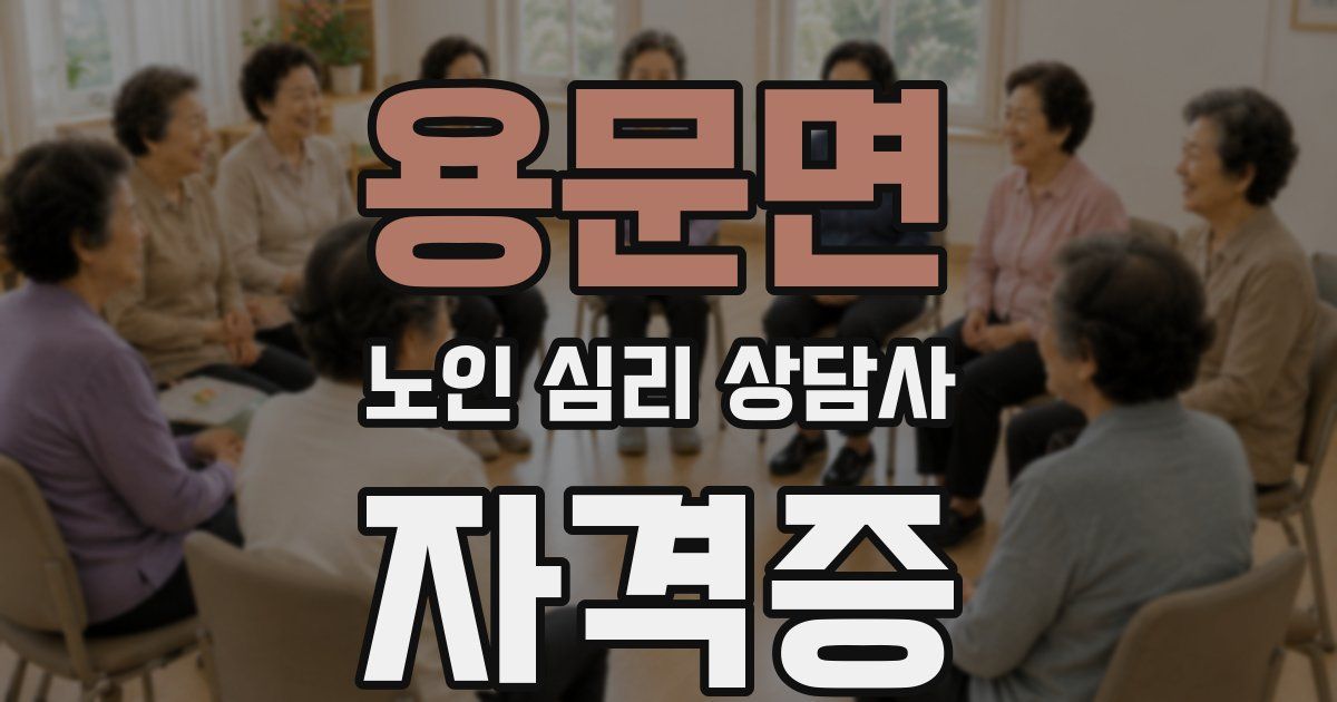 용문면 노인 심리 상담사 자격증