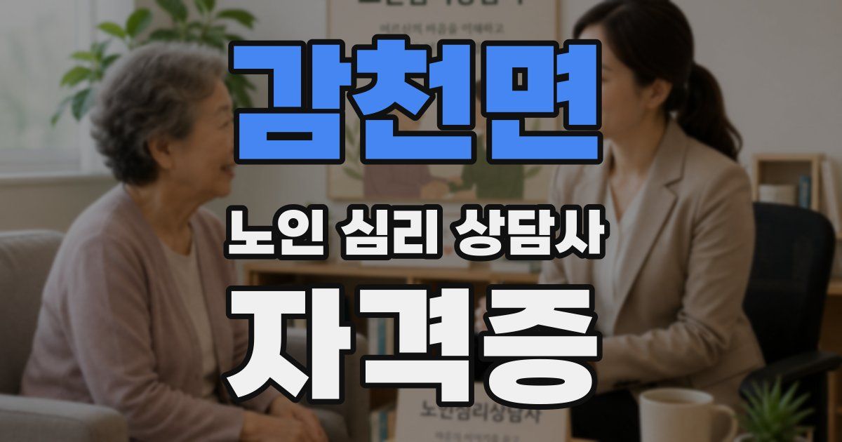 감천면 노인 심리 상담사 자격증
