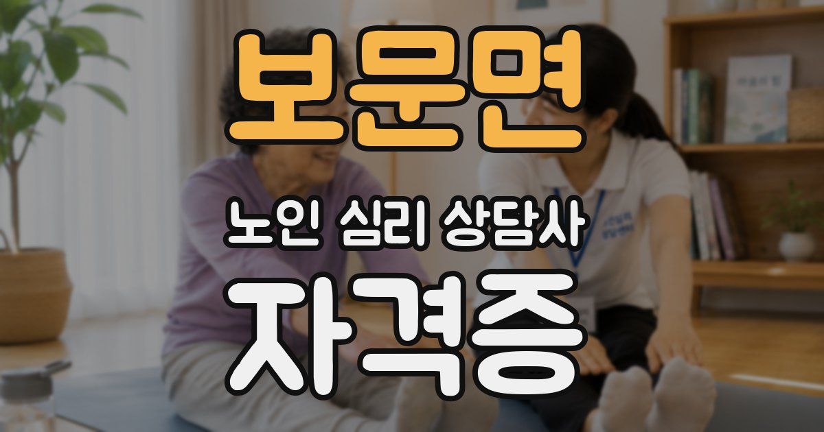 보문면 노인 심리 상담사 자격증