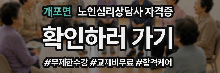 개포면 노인 심리 상담사 자격증