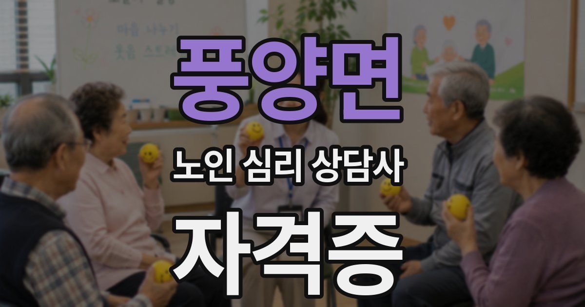 풍양면 노인 심리 상담사 자격증