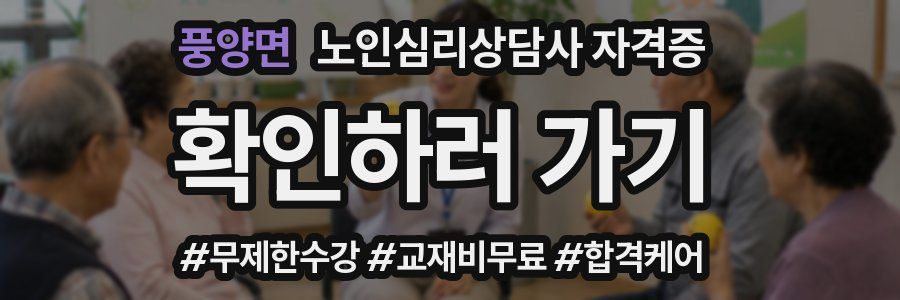 풍양면 노인 심리 상담사 자격증