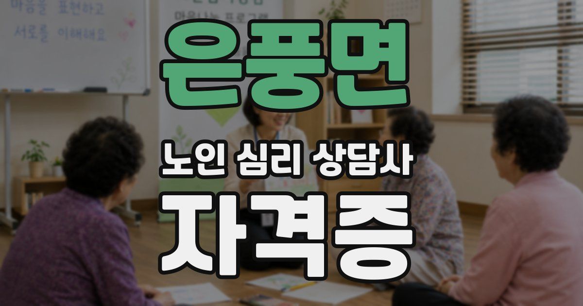 은풍면 노인 심리 상담사 자격증