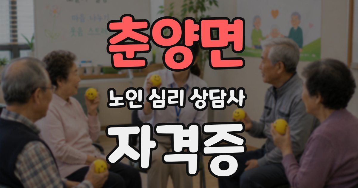춘양면 노인 심리 상담사 자격증