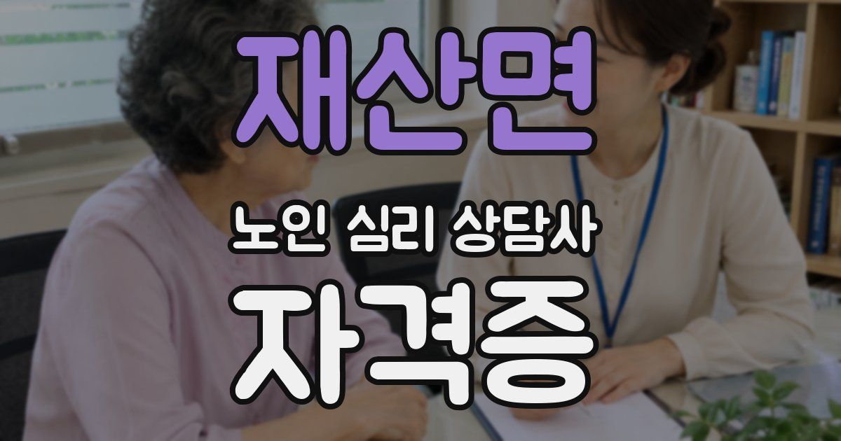 재산면 노인 심리 상담사 자격증