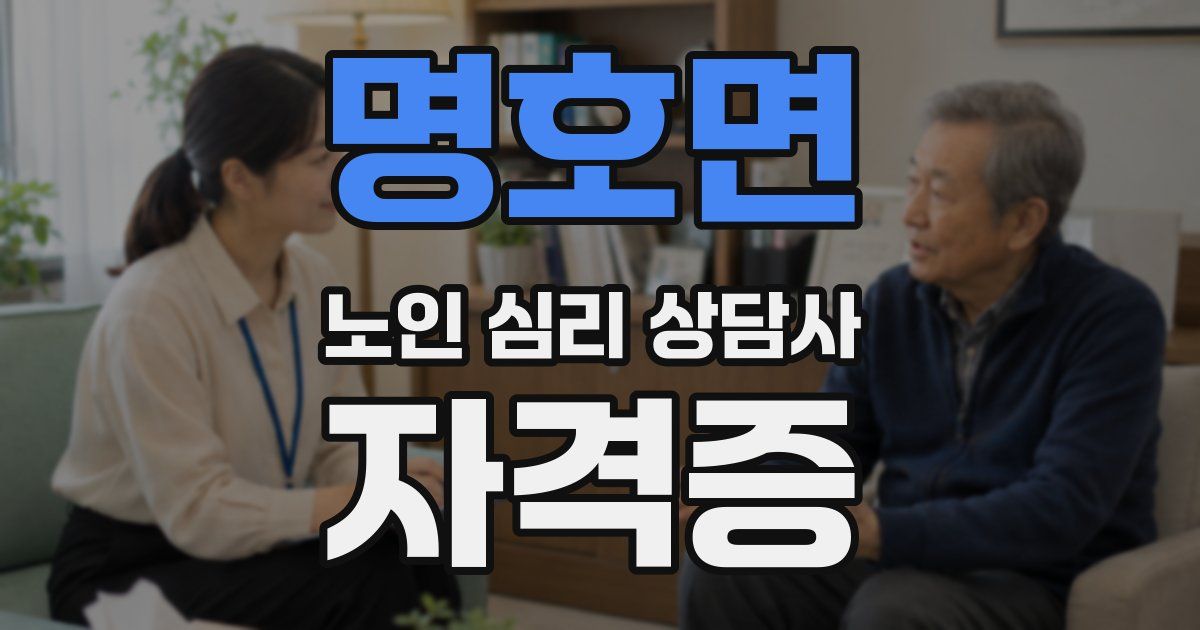명호면 노인 심리 상담사 자격증