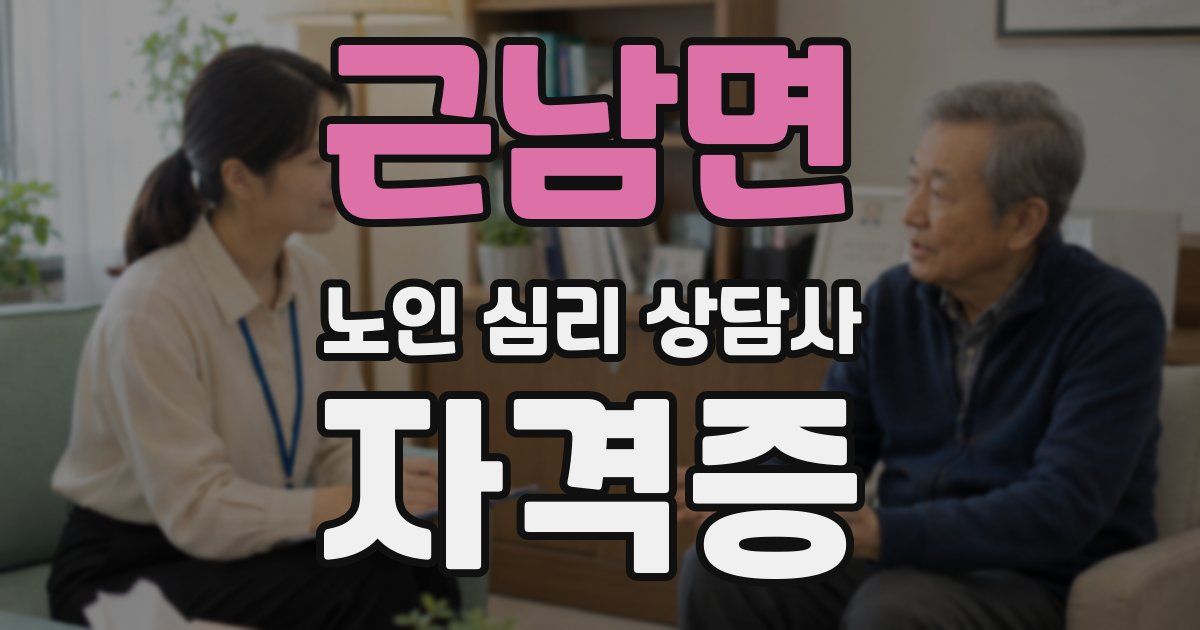 근남면 노인 심리 상담사 자격증