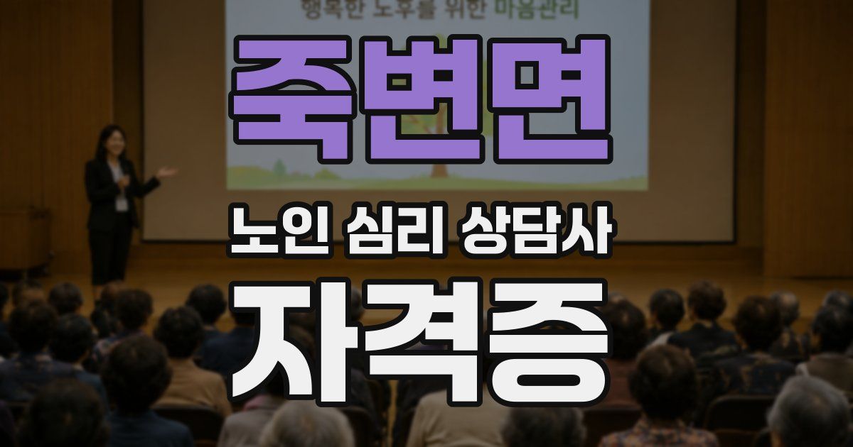 죽변면 노인 심리 상담사 자격증