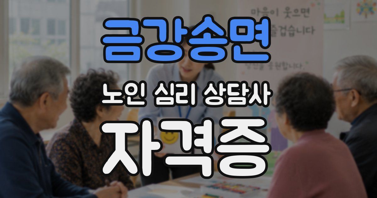 금강송면 노인 심리 상담사 자격증