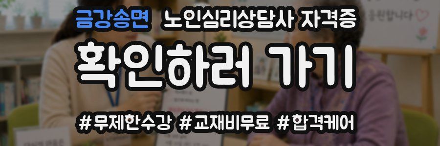 금강송면 노인 심리 상담사 자격증