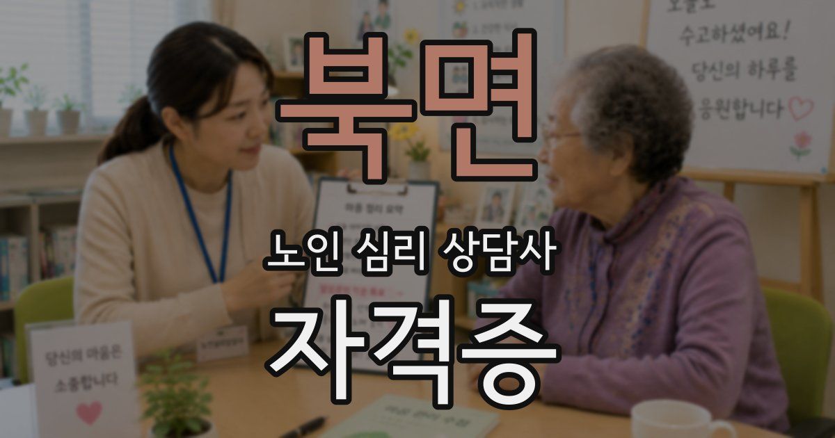 북면 노인 심리 상담사 자격증