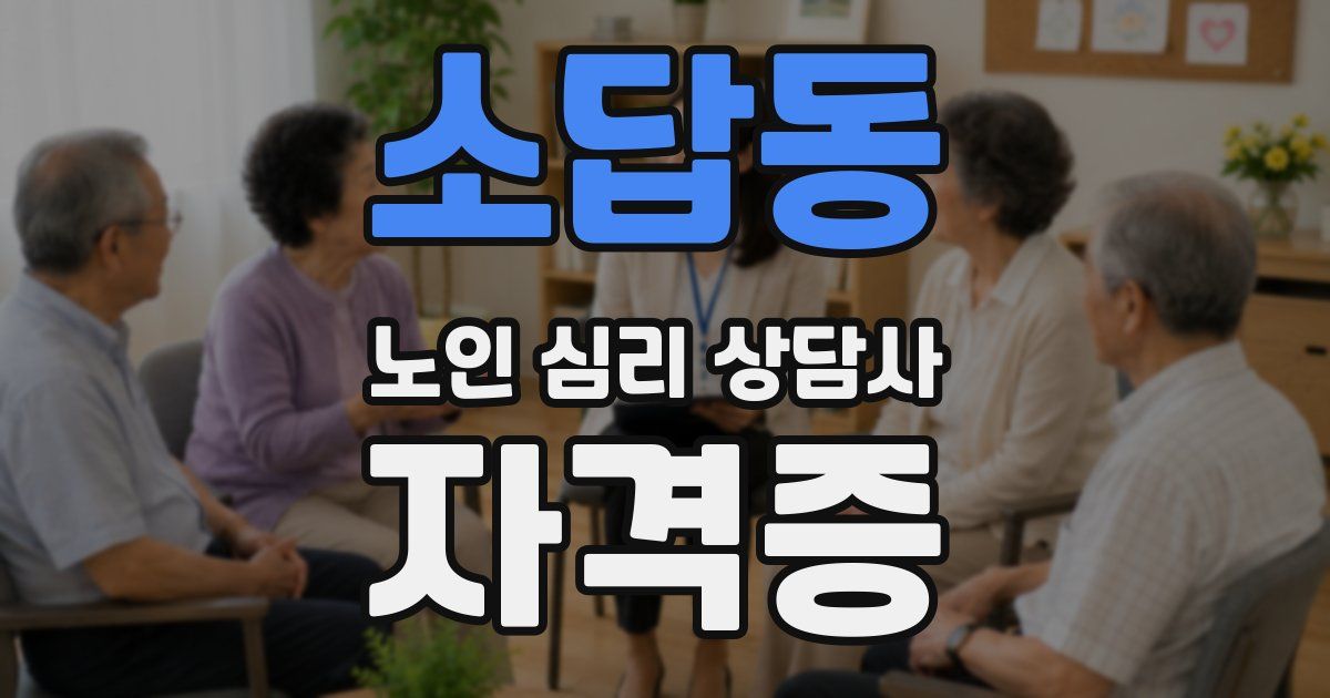 소답동 노인 심리 상담사 자격증