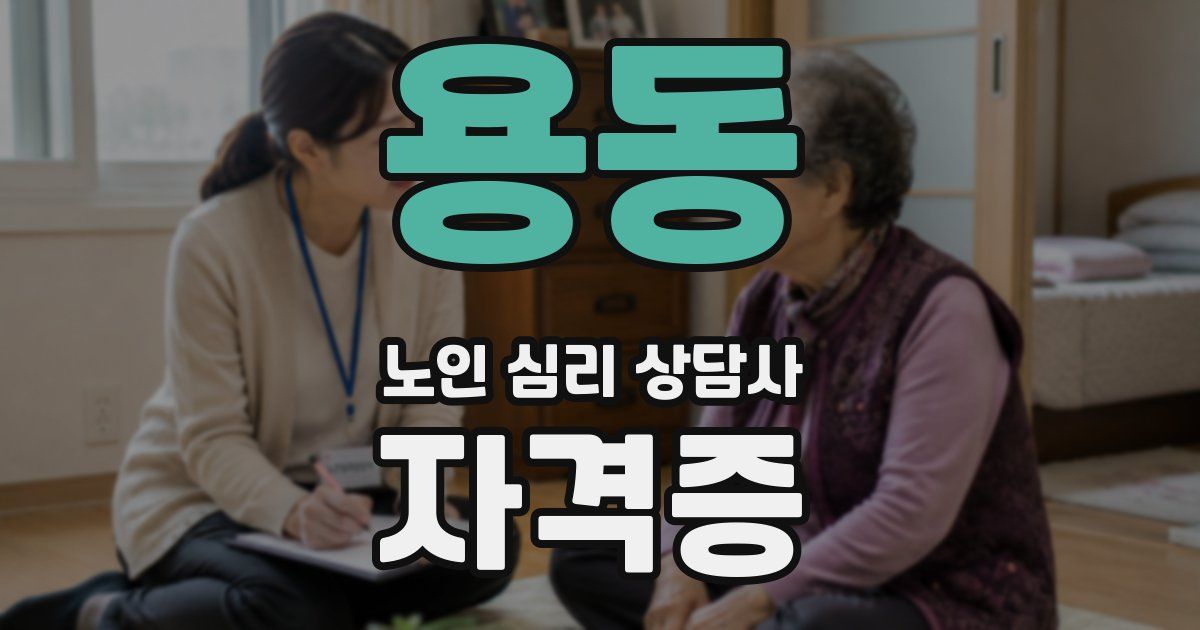 용동 노인 심리 상담사 자격증