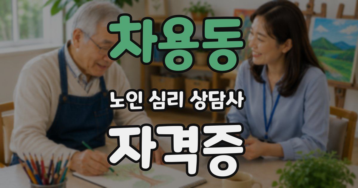 차용동 노인 심리 상담사 자격증