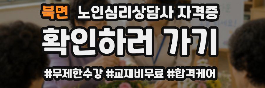 북면 노인 심리 상담사 자격증