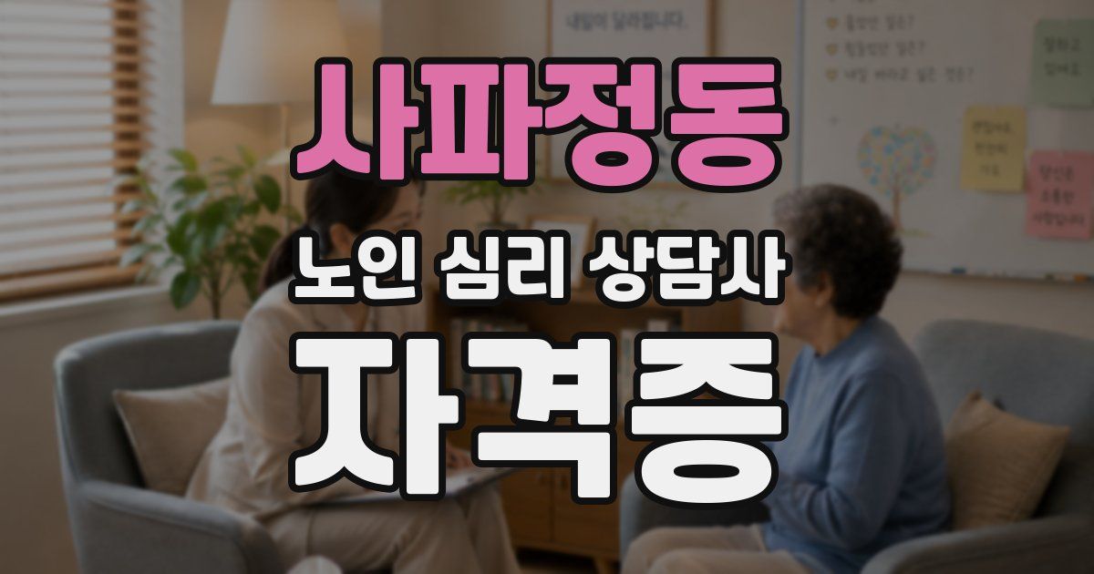 사파정동 노인 심리 상담사 자격증