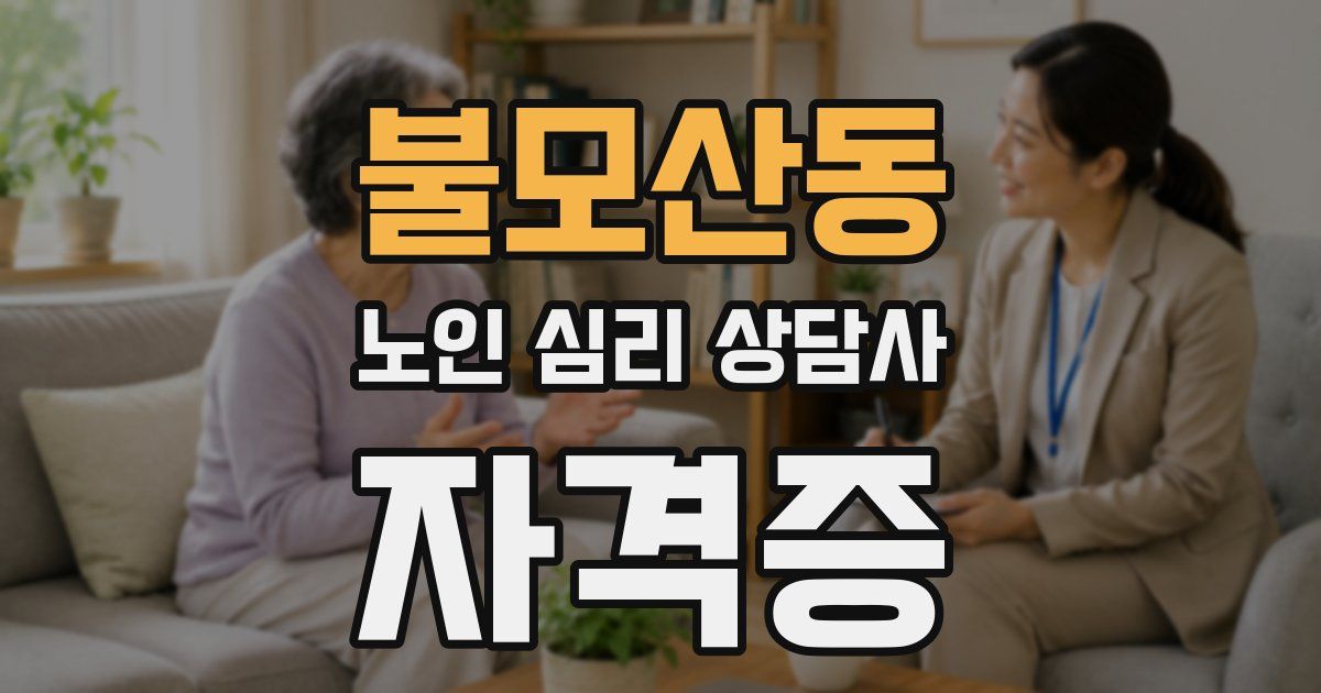 불모산동 노인 심리 상담사 자격증