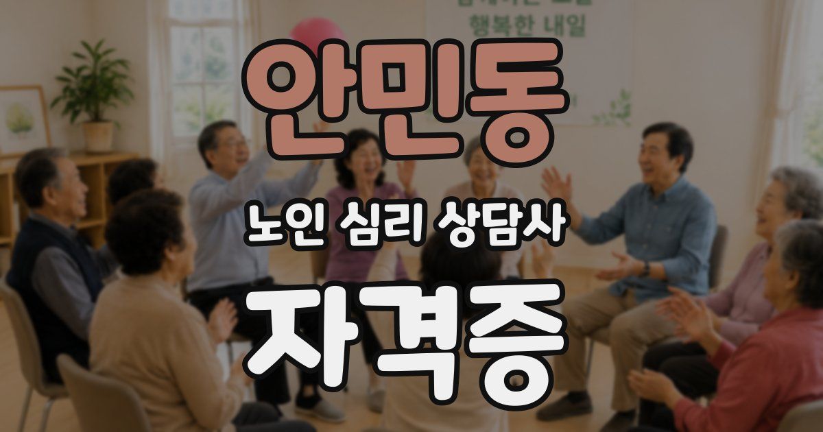 안민동 노인 심리 상담사 자격증