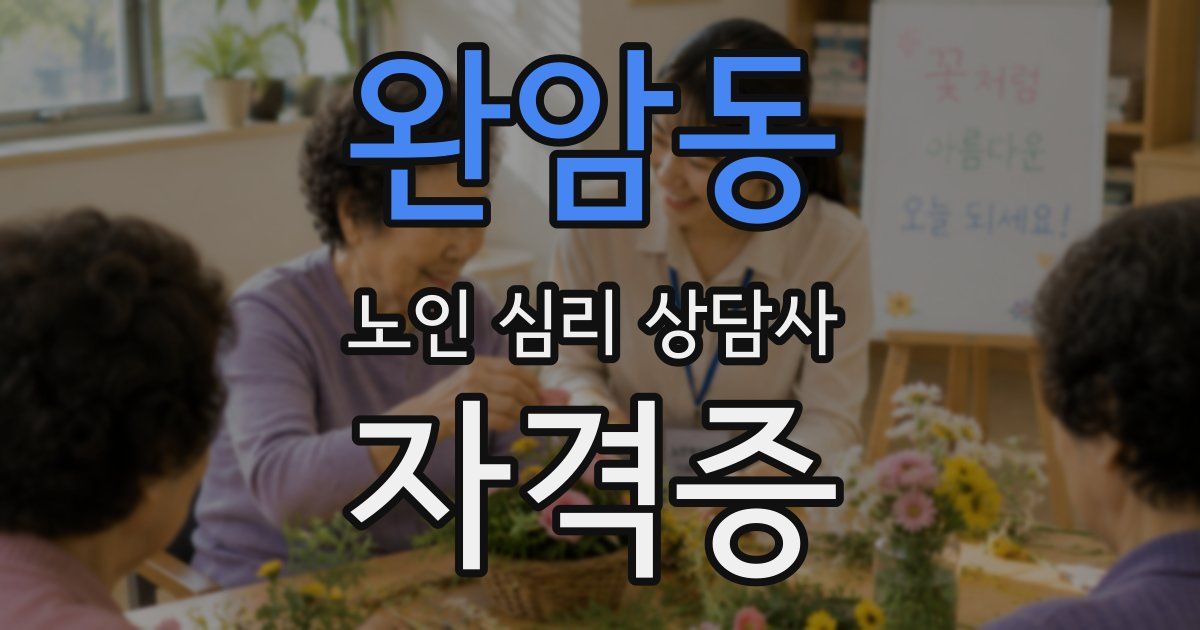 완암동 노인 심리 상담사 자격증