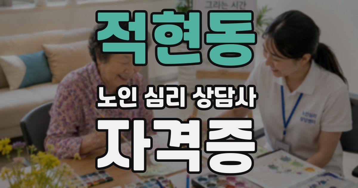적현동 노인 심리 상담사 자격증
