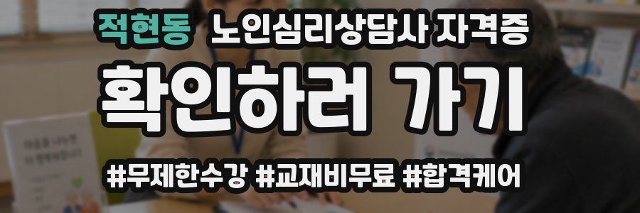적현동 노인 심리 상담사 자격증