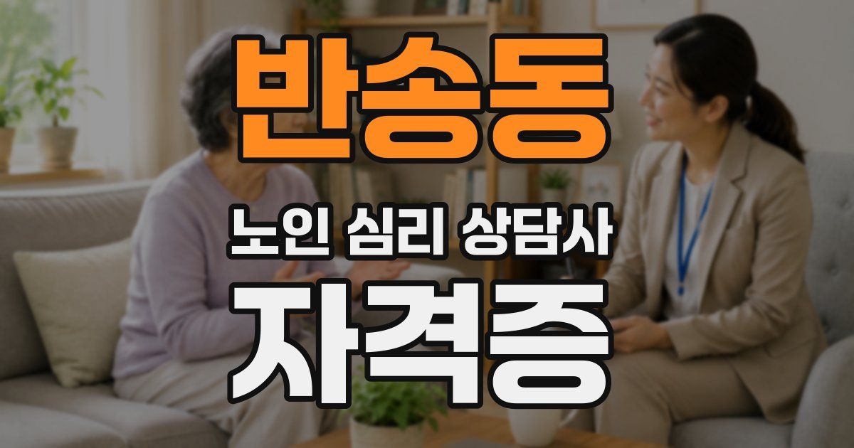 반송동 노인 심리 상담사 자격증