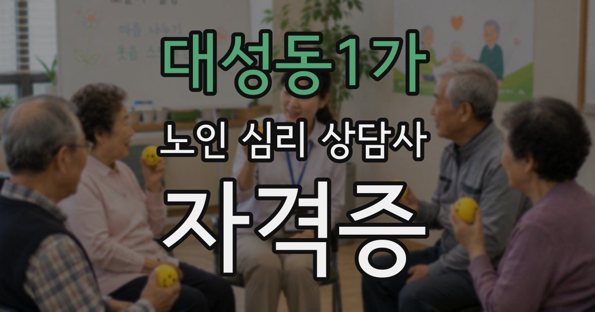 대성동1가 노인 심리 상담사 자격증