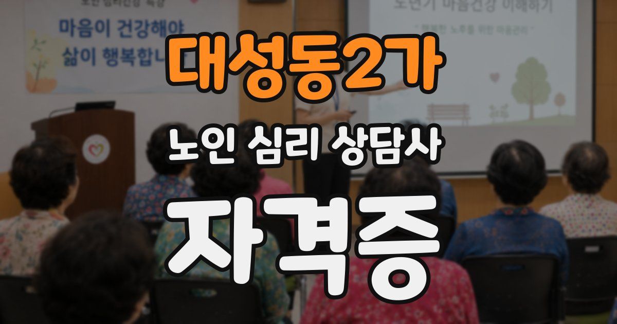 대성동2가 노인 심리 상담사 자격증