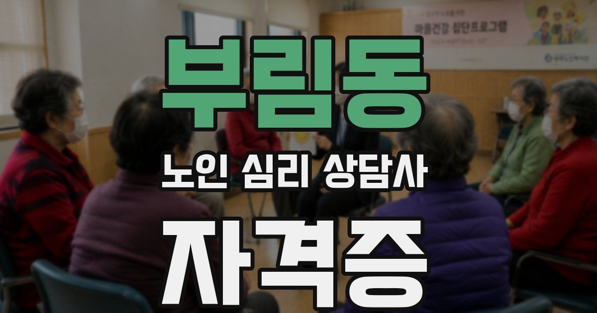 부림동 노인 심리 상담사 자격증