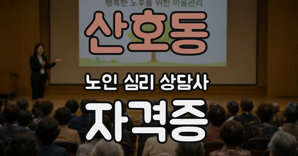 산호동 노인 심리 상담사 자격증