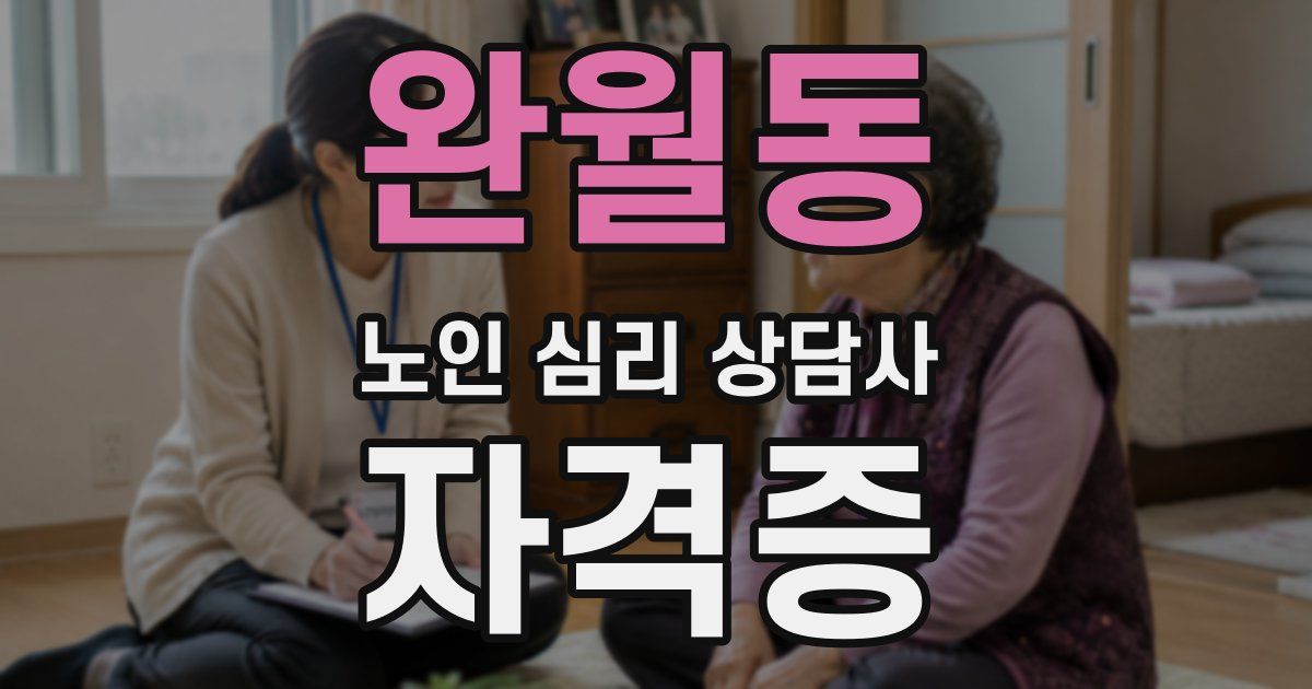 완월동 노인 심리 상담사 자격증