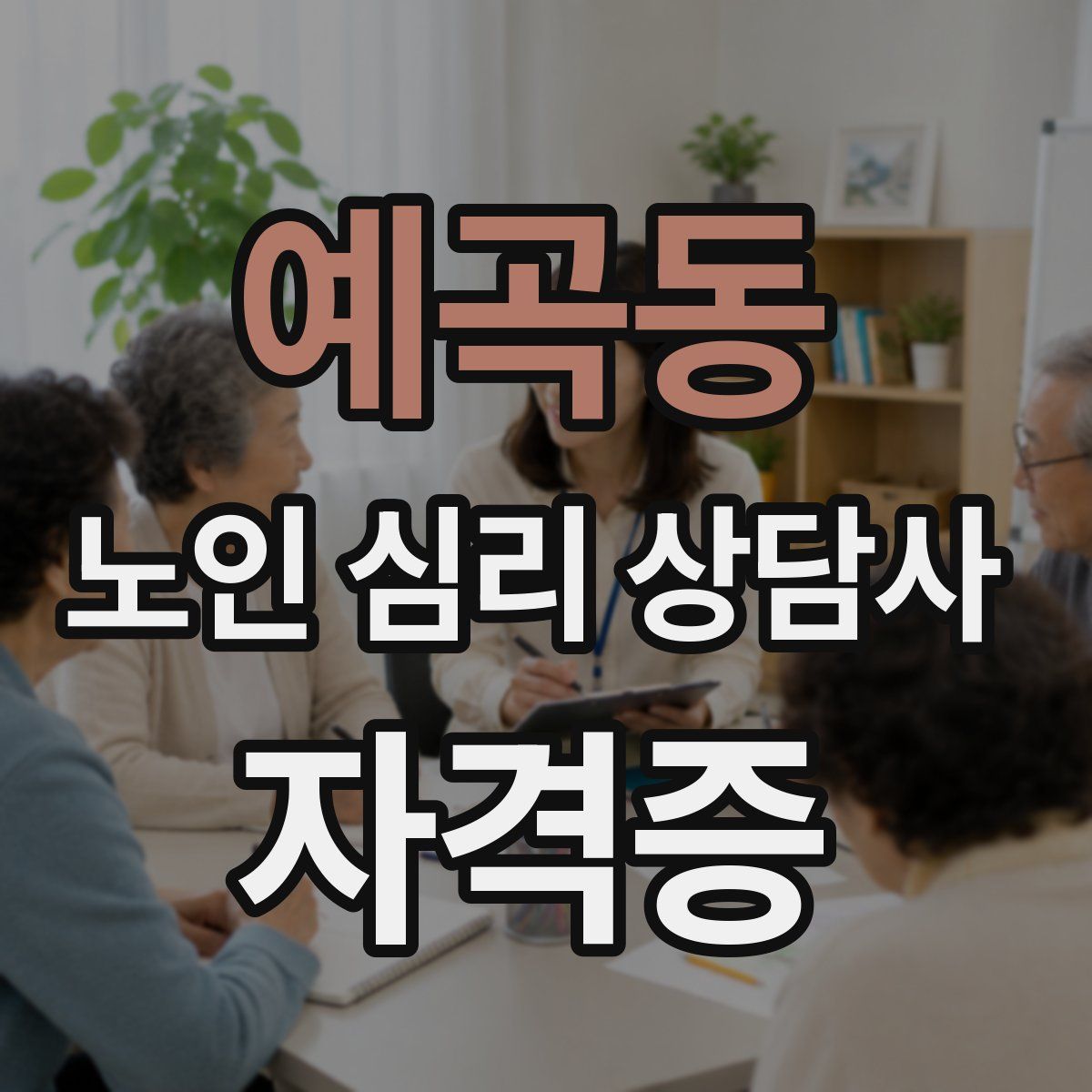 예곡동 노인 심리 상담사 자격증