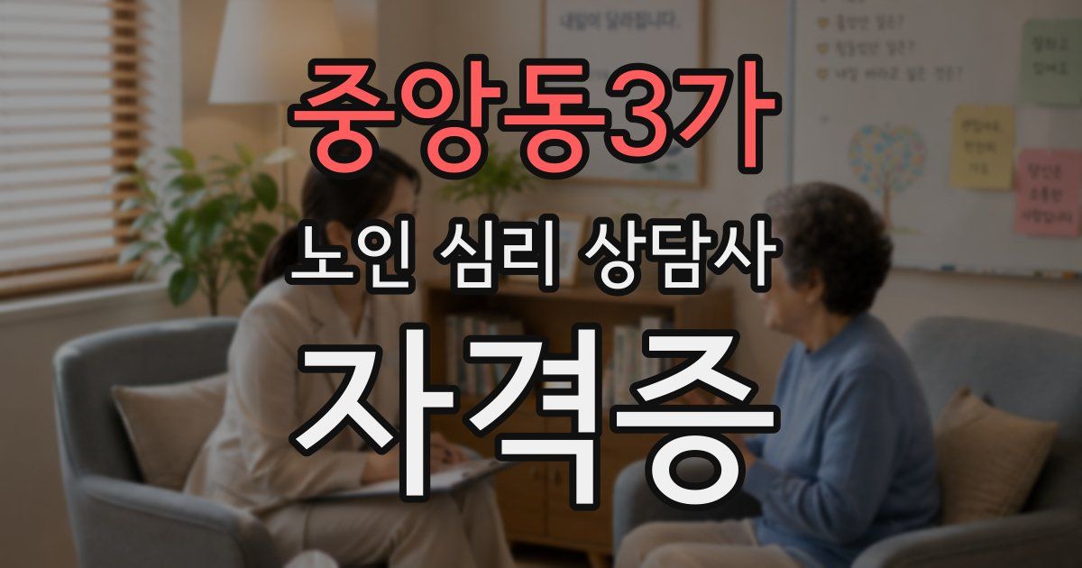 중앙동3가 노인 심리 상담사 자격증