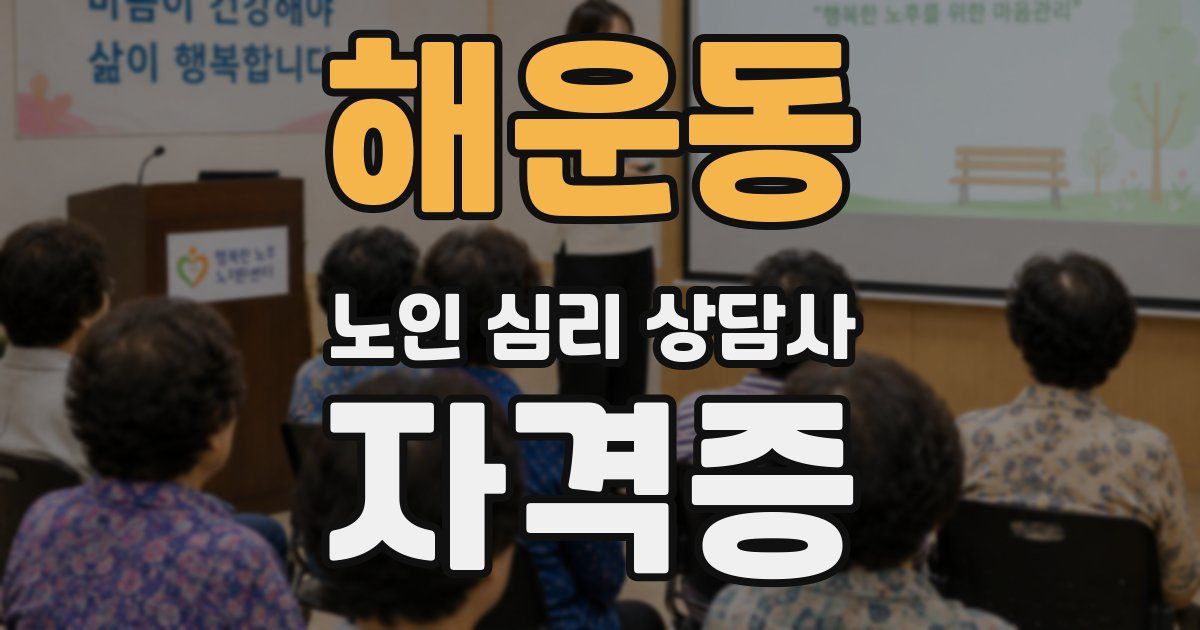 해운동 노인 심리 상담사 자격증