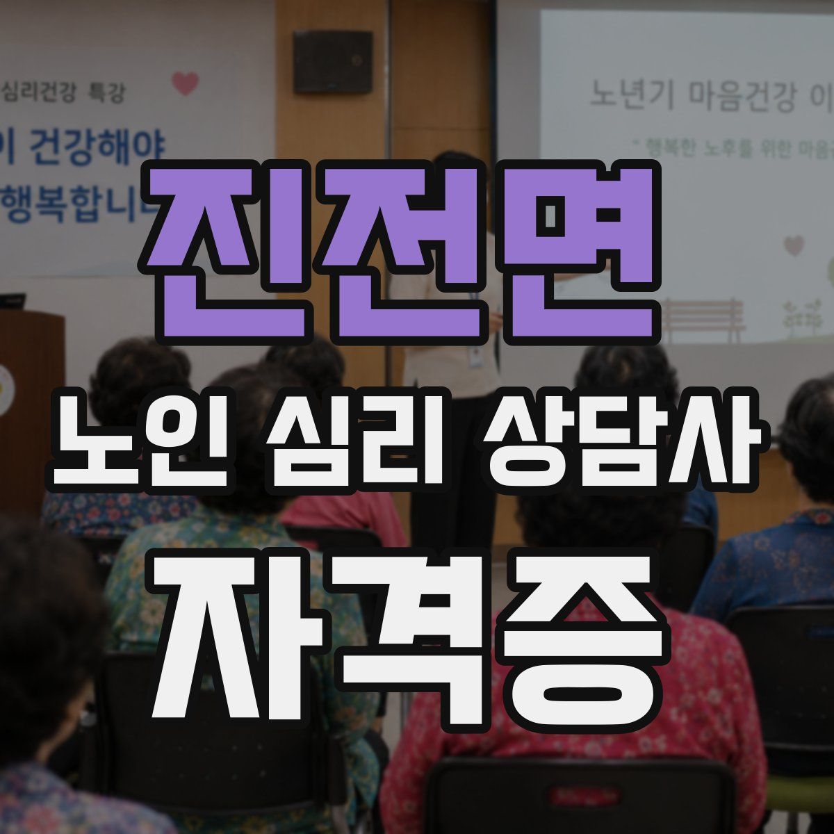 진전면 노인 심리 상담사 자격증