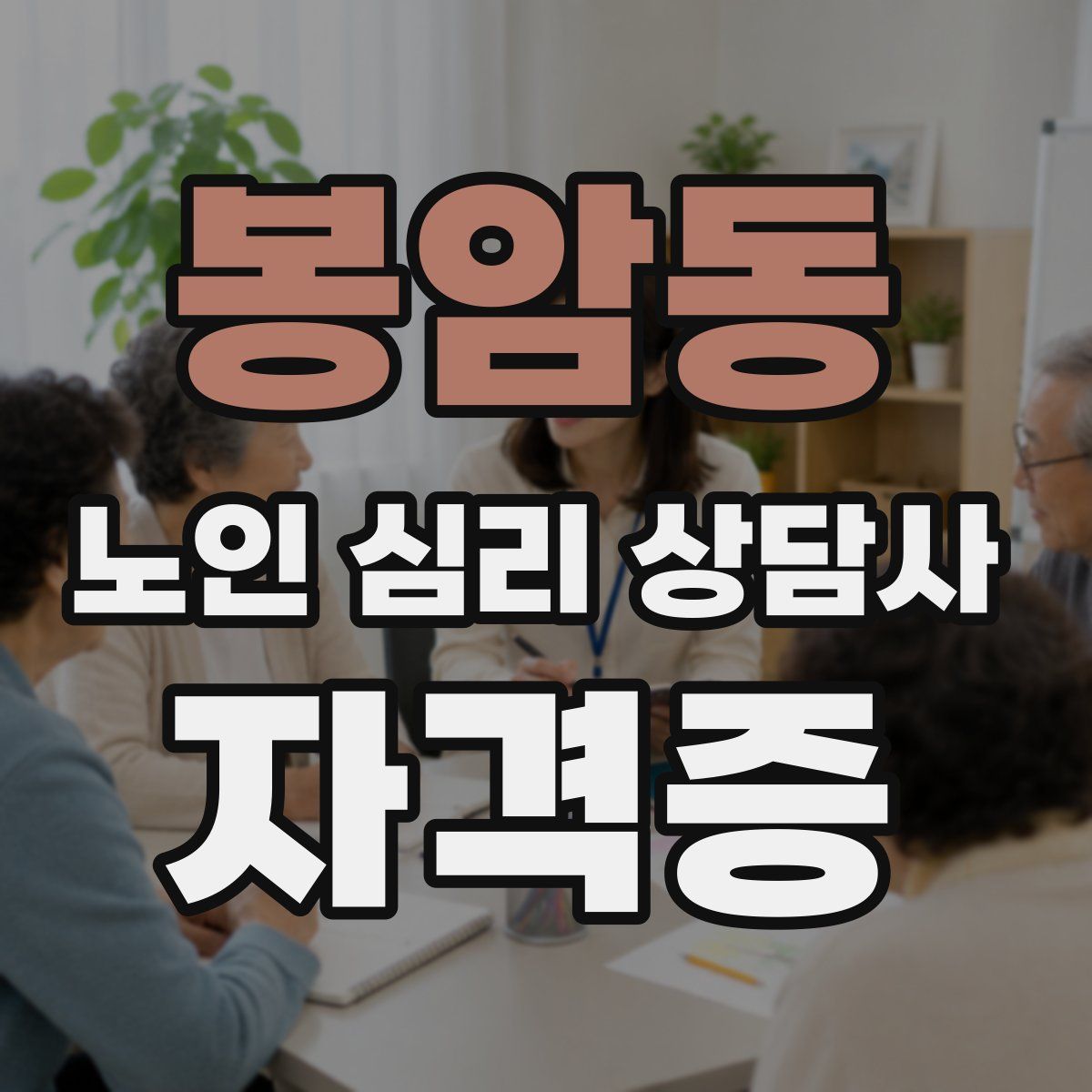 봉암동 노인 심리 상담사 자격증