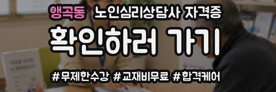 앵곡동 노인 심리 상담사 자격증