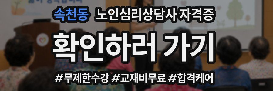 속천동 노인 심리 상담사 자격증