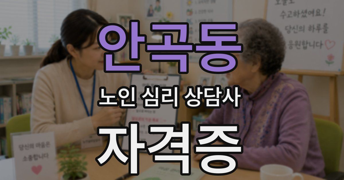 안곡동 노인 심리 상담사 자격증