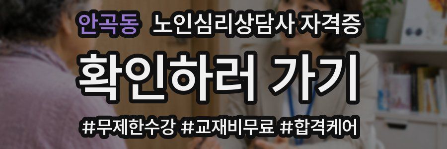 안곡동 노인 심리 상담사 자격증