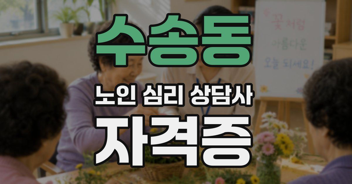 수송동 노인 심리 상담사 자격증
