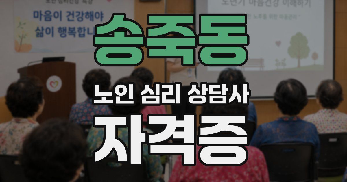 송죽동 노인 심리 상담사 자격증