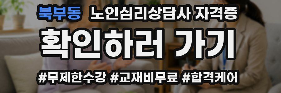 북부동 노인 심리 상담사 자격증