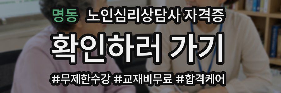 명동 노인 심리 상담사 자격증